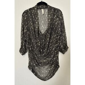 Maggie Ward 100% Silk Blouse 3/4 Sleeve Sheer Size Medium